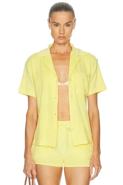 Hunza G Towelling Resort Top In Yellow