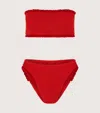 Hunza G Tracey Frill Bikini Red In Red