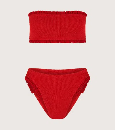 Hunza G Tracey Frill Bikini Red