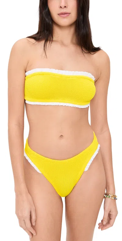 Hunza G Tracey Frill Bikini Set Sunflower In Yellow
