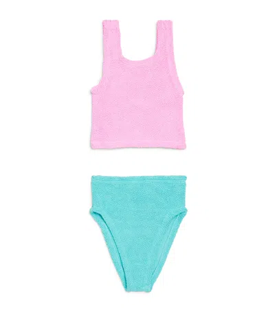 Hunza G Kids' Two-tone Lyra Bikini In Pink