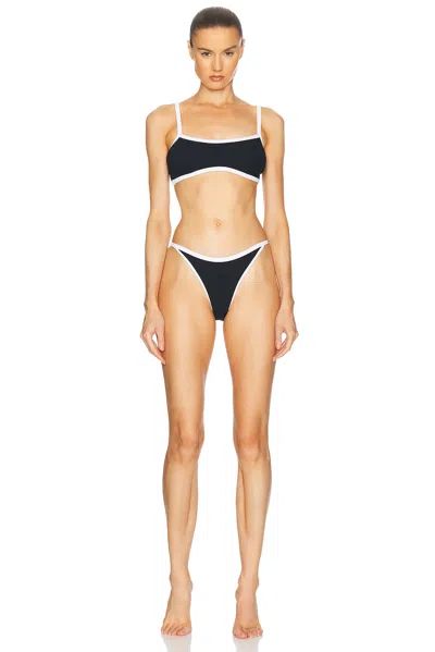 Hunza G Contrast-trim Tyler Bikini In Black