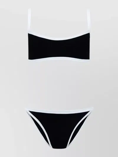 Hunza G Tyler Bikini Set Crinkled Texture Swimwear In Black