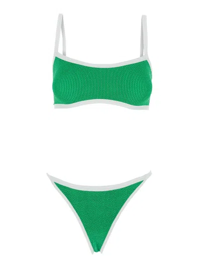Hunza G Tyler Green Bikini With Braided Straps And Wide Neckline In Tech Fabric Woman