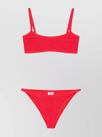 HUNZA G "TYLER" RIBBED BIKINI SET WITH ADJUSTABLE STRAPS