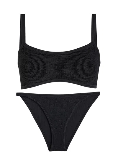 Hunza G Tyler Seerksucker Bikini In Black