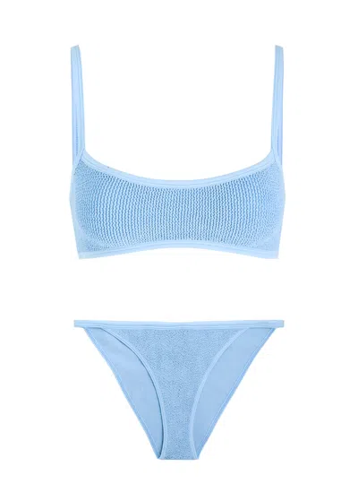 Hunza G Tyler Seerksucker Bikini In Blue