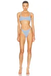 Hunza G Tyler Tonal Bikini Set In Cornflower