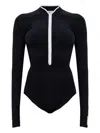 Hunza G Tyra Long-sleeve Zip Swimsuit In Black