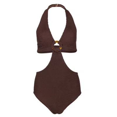 Hunza G Ursula One Piece Mango Sorbet In Brown