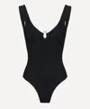 Hunza G Womens Black Celine Plunge-neck Swimsuit In Black