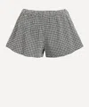 Hunza G Seersucker Gingham Elastic Waistband Shorts