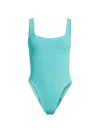 Hunza G Women's Crinkle One-piece Swimsuit In Blue