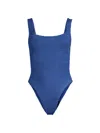 Hunza G Women's Crinkle One-piece Swimsuit In Blue