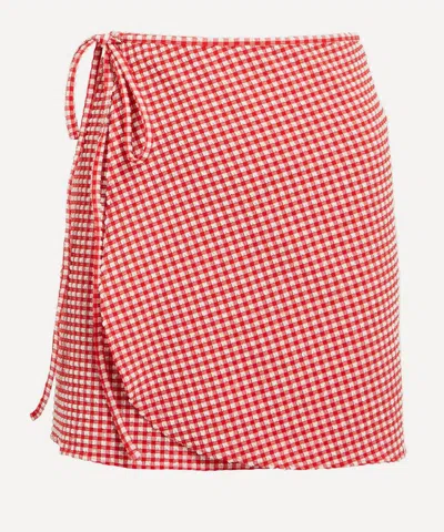 Hunza G Women's Gingham Seersucker Short Sarong