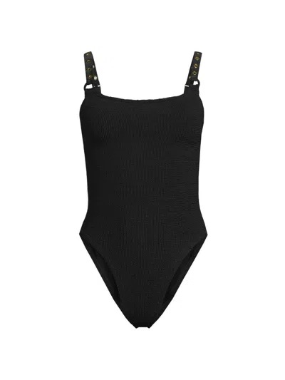 Hunza G Women's Melody Knitted One-piece Swimsuit In Blue