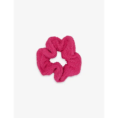 Hunza G Womens Metallic Raspberry Ruched Stretch-woven Scrunchie