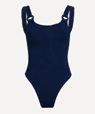 Hunza G Domino One Piece Swimsuit In Navy