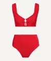 Hunza G Women's Red Nadine Bikini With Pearly Hoops In Red
