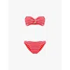 Hunza G Jean Striped Bikini Set In Red/white