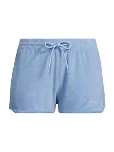 Hunza G Terry Towelling Shorts Cornflower In Blue