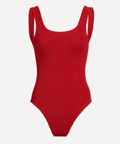 Hunza G Square Neck Swimsuit In Red