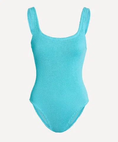 Hunza G Women's Square Neck Swimsuit In Blue