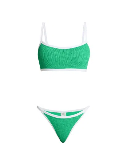 Hunza G Women's Tyler Rib-knit Bikini In Green