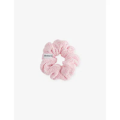 Hunza G Womens  Seersucker Stretch-woven Scrunchie In Pink