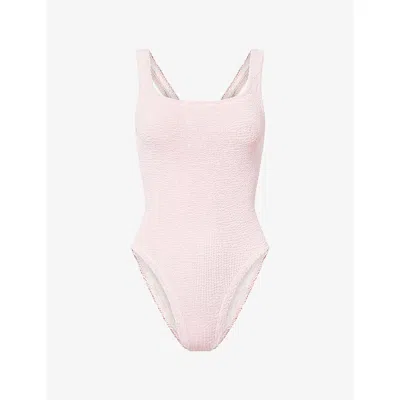 Hunza G Womens Ballet Pink Square Neck Swimsuit