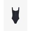 Hunza G Womens Black Dallas Zip-up High-leg Swimsuit In Black