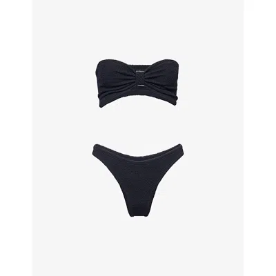 Hunza G Womens Black Jean Striped Bikini Set