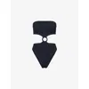 Hunza G Jerry Swim Strapless High-cut Ring Detail In Black