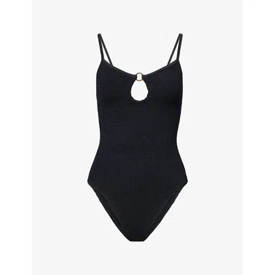 Hunza G Womens Black Toni Scoop-neck Swimsuit