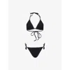 Hunza G Womens Black/dtm Gina Swarovski® Bikini Set