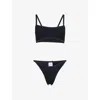 Hunza G Textured Bikini Set In Black/dtm