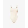 Hunza G Womens Blush Domino Ring-hardware Swimsuit In Neutral