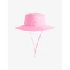 Hunza G Womens Toggle-detail Chin-strap Woven Bucket Hat Bubblegum In Pink