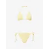 Hunza G Womens Butter Gina Bead-embellished Bikini Set In Multi