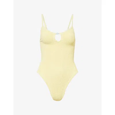 Hunza G Womens Butter Mia Beaded Swimsuit In Yellow