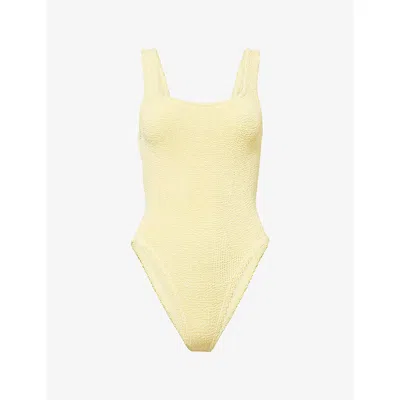 Hunza G Womens Butter Square Neck Swimsuit In Yellow
