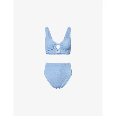 Hunza G Womens Cornflour Nadine Hoop Woven Bikini Set