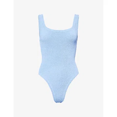 Hunza G Womens  Square Neck Swimsuit In Blue