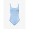 Hunza G Crinkle One-piece Swimsuit In Burgundy