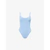 Hunza G Womens Cornflower/dtm Pamela Seersucker Swimsuit In Blue