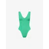 Hunza G Womens Emerald Sadie Scoop-neck Crinkle-textured Swimsuit In Green
