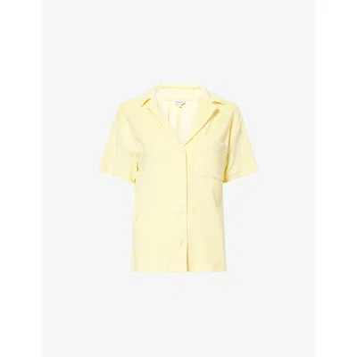 Hunza G Womens Butter Cuban Short-sleeve Terry Toweling Shirt In Yellow