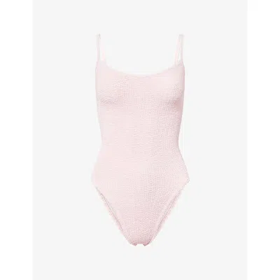 Hunza G Womens Ballet Pink Pamela Crinkled Swimsuit