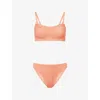 Hunza G Womens Metallic Coral Phoebe Bikini Set In Neutral
