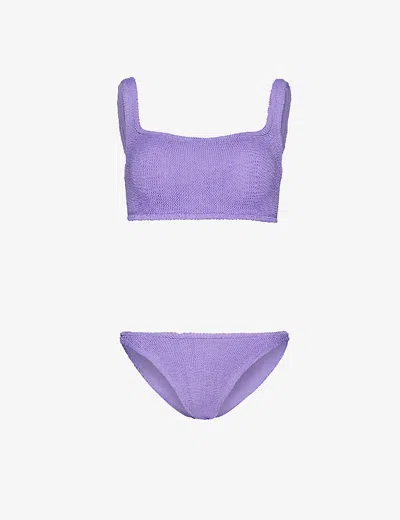 HUNZA G WOMENS LILAC XANDRA CRINKLED BIKINI,38915716
